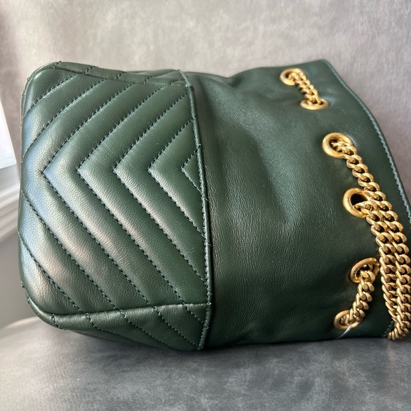 Saint Laurent Mini Joy Matelassé Leather Bucket Bag in 
Light Musk Green 1950$ - Picture 9 of 17